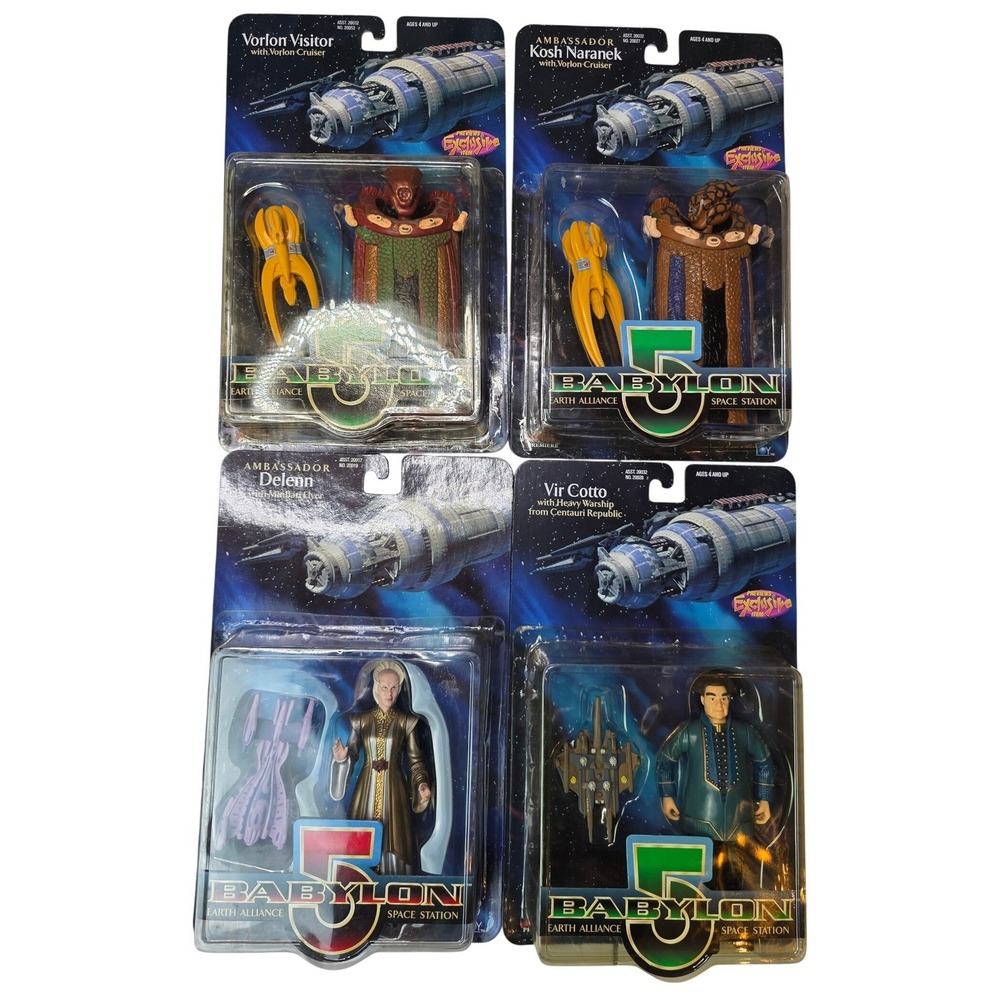 Babylon 5 Action Figure Lot of 4 Delenn Vir Cotto Kosh Vorlon 1997 Exclusive C2